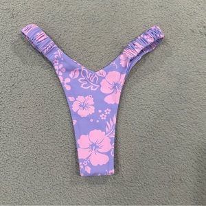 Kulani Kinis Retro Y Thong Bikini Bottoms - Floral